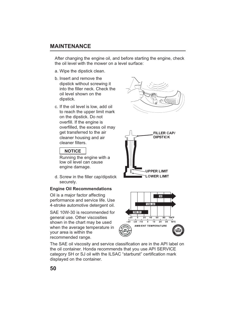 Maintenance 50 | HONDA HR215SXA User Manual | Page 52 / 95