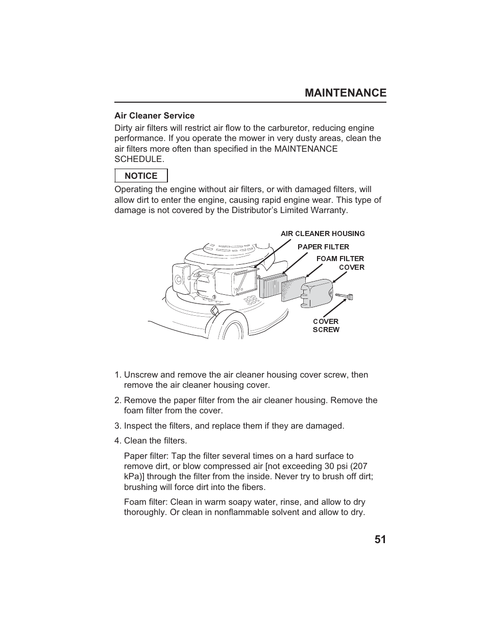 Maintenance 51 | HONDA HR215SXA User Manual | Page 53 / 95