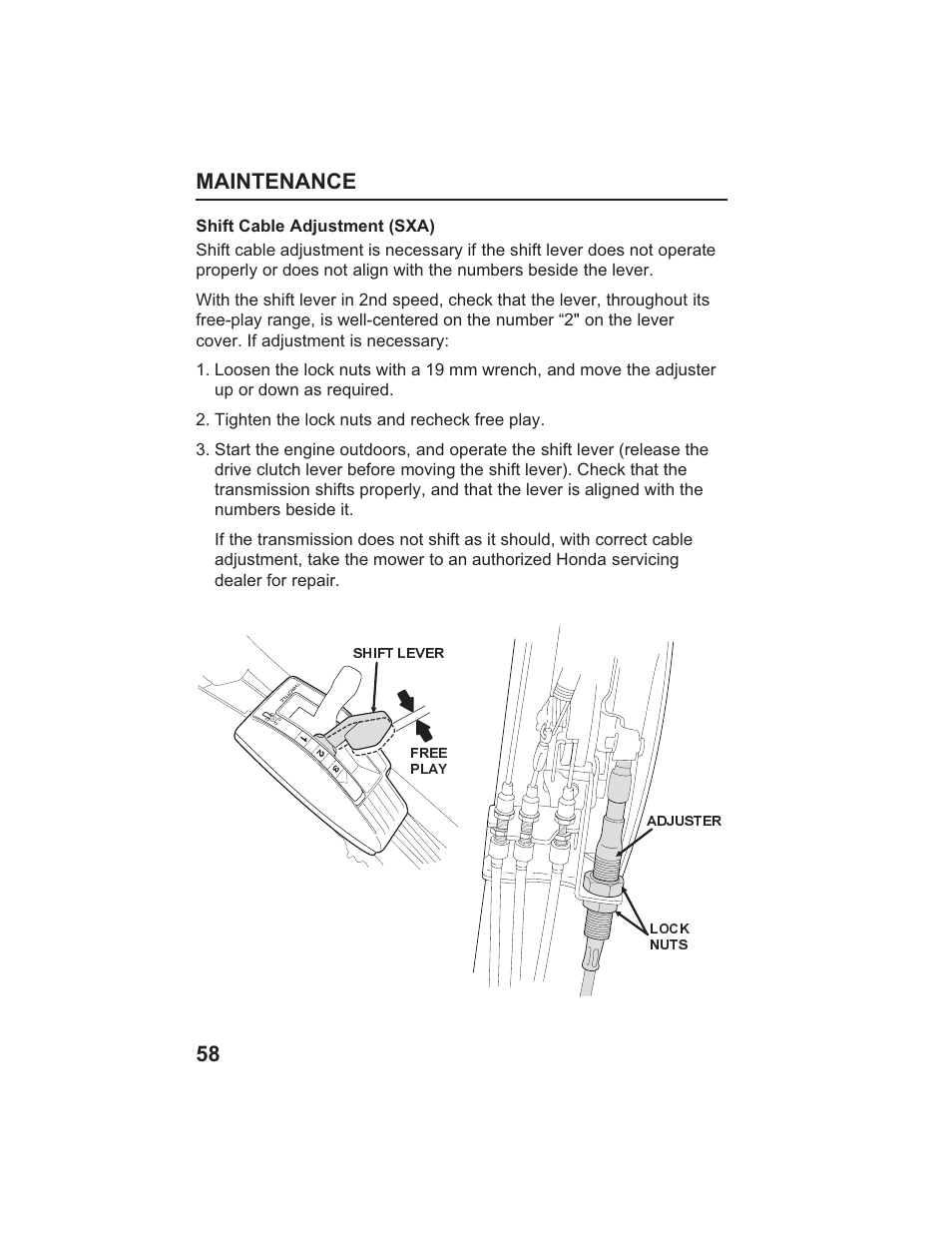 Maintenance 58 | HONDA HR215SXA User Manual | Page 60 / 95