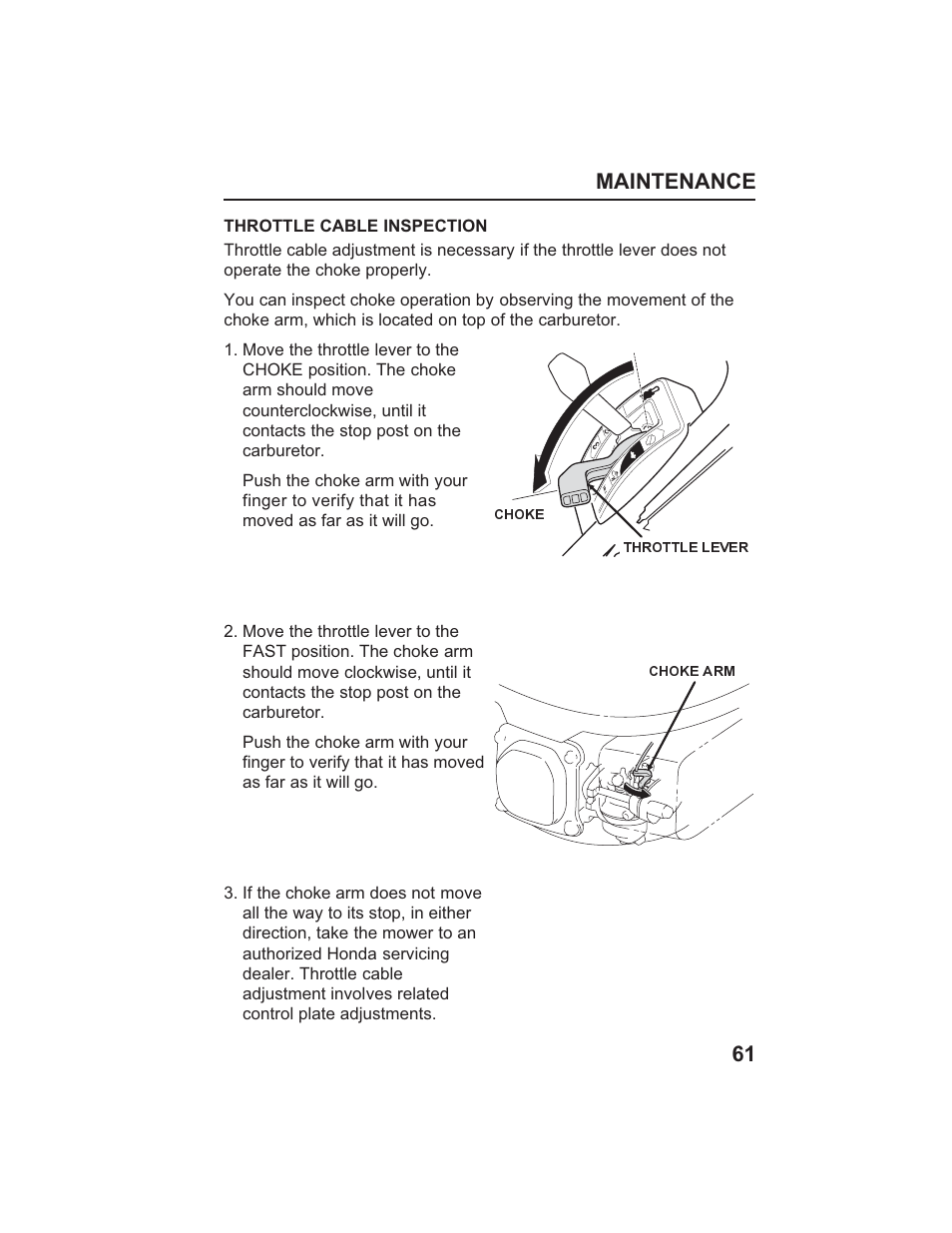 Maintenance 61 | HONDA HR215SXA User Manual | Page 63 / 95