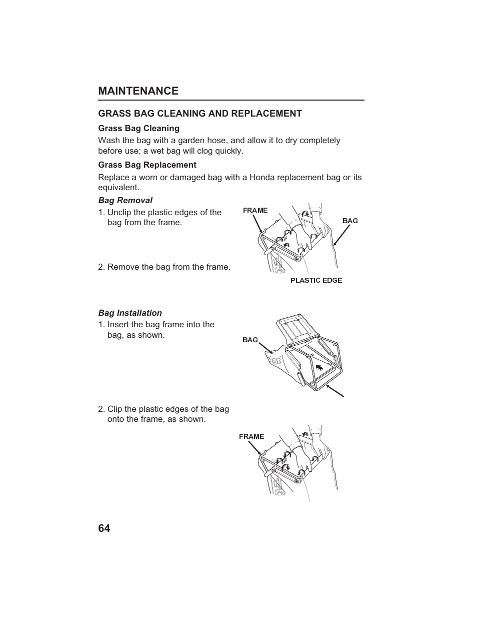 Maintenance 64 | HONDA HR215SXA User Manual | Page 66 / 95