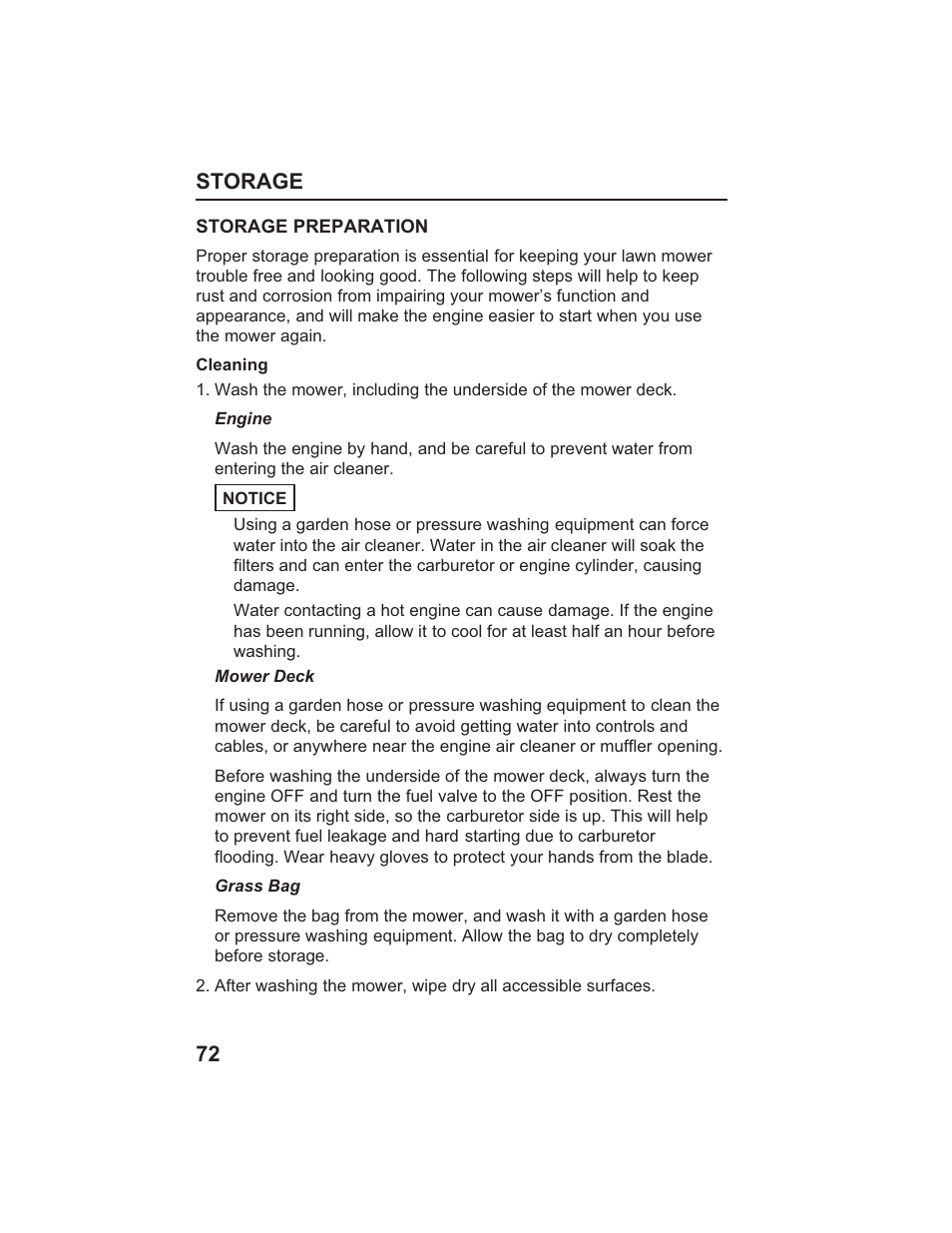 Storage 72 | HONDA HR215SXA User Manual | Page 74 / 95