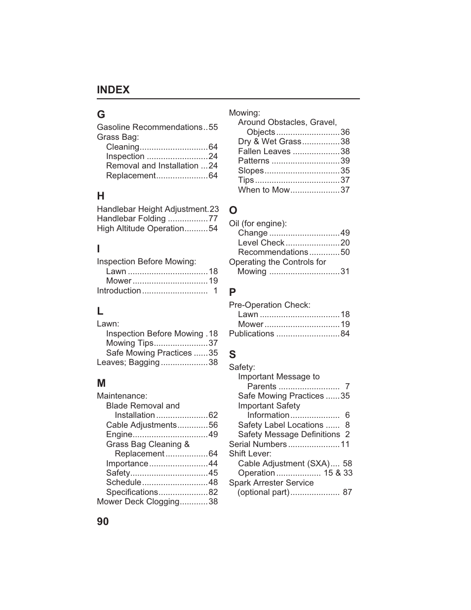 HONDA HR215SXA User Manual | Page 92 / 95