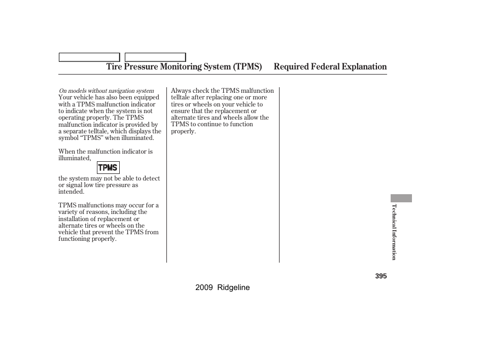 HONDA 2009 Ridgeline User Manual | Page 399 / 427