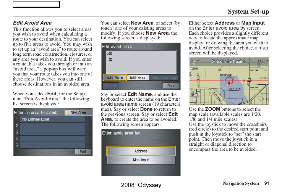 System set-up, 2008 odyssey | HONDA 00X31-SHJ-8101 User Manual | Page 91 / 148