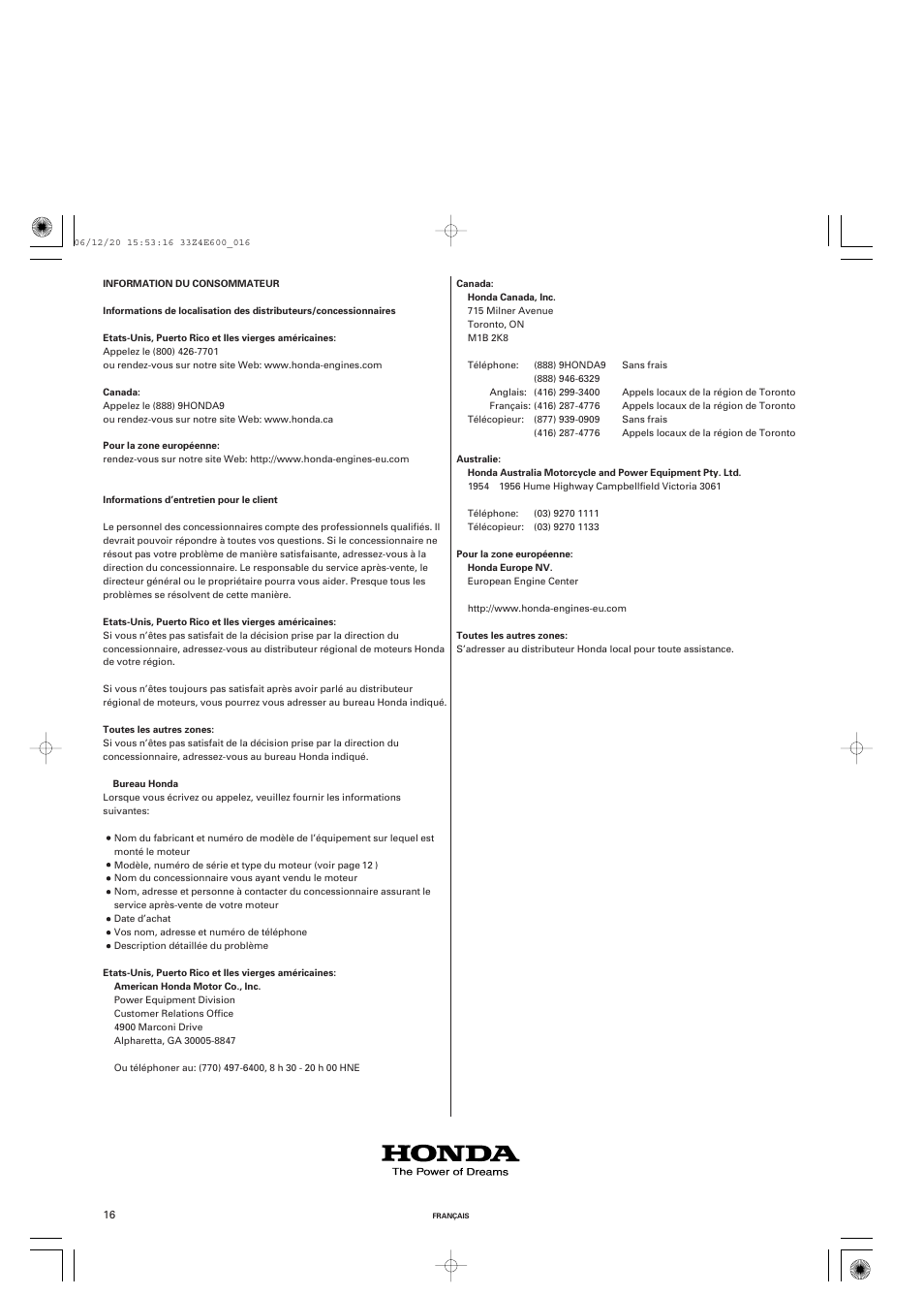 HONDA GX100 User Manual | Page 32 / 48