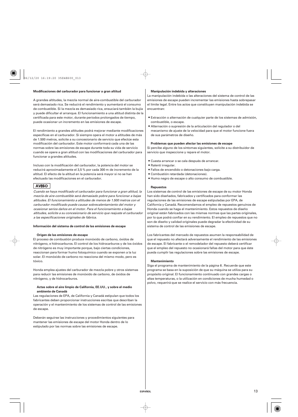HONDA GX100 User Manual | Page 45 / 48
