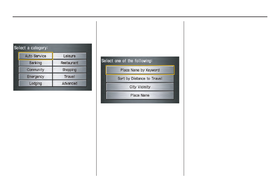 Entering a destination | HONDA 2010 Civic Hybrid Navigation User Manual | Page 34 / 155