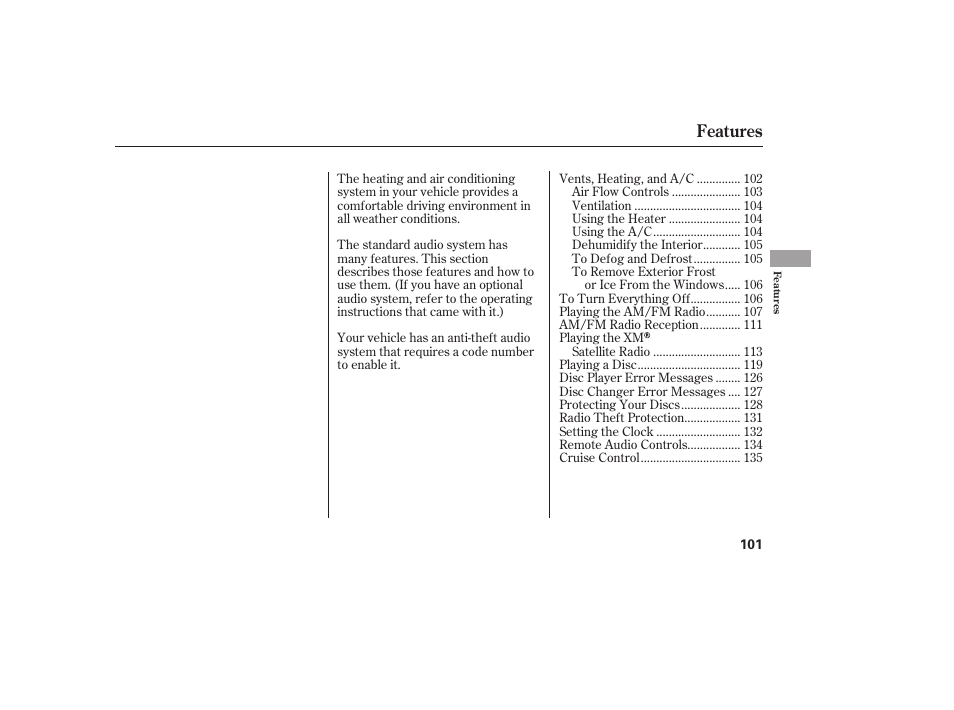 Features | HONDA 2008 Element User Manual | Page 107 / 282
