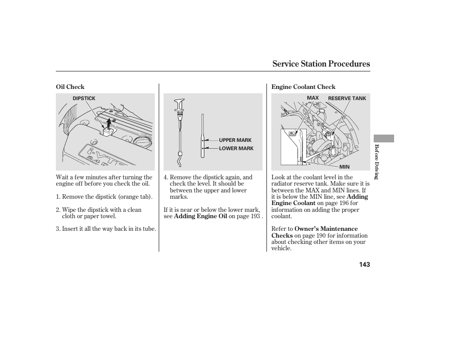 Service station procedures | HONDA 2008 Element User Manual | Page 149 / 282