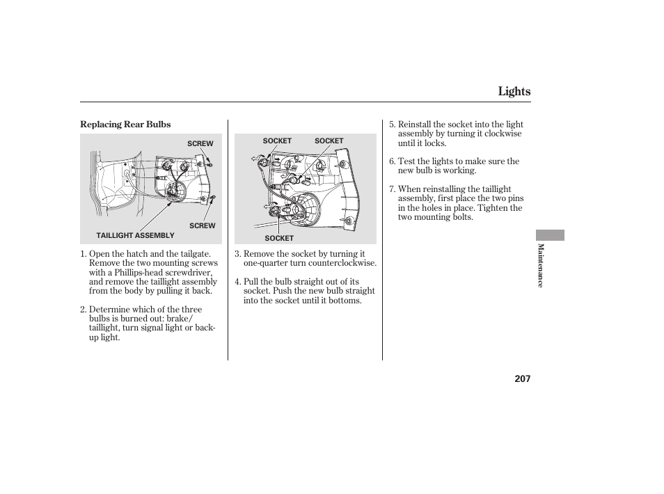 Lights | HONDA 2008 Element User Manual | Page 213 / 282