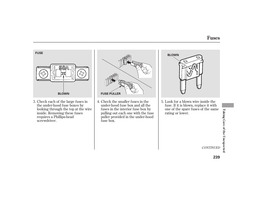 Fuses | HONDA 2008 Element User Manual | Page 245 / 282