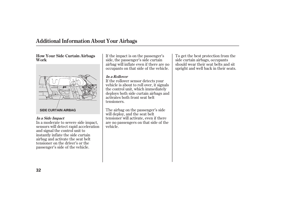 Additional information about your airbags | HONDA 2008 Element User Manual | Page 38 / 282