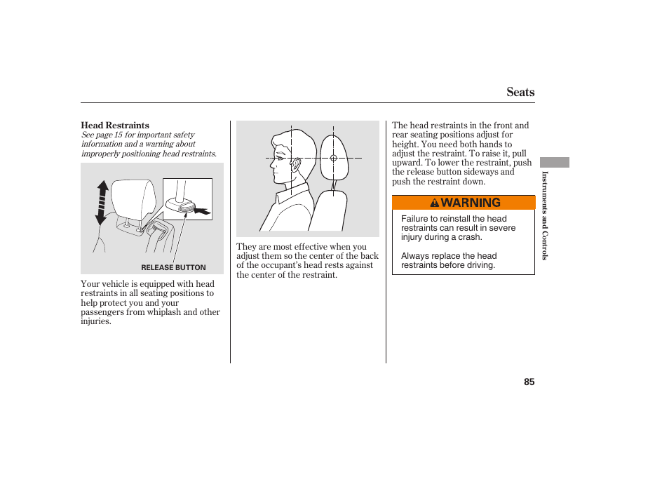 Seats | HONDA 2008 Element User Manual | Page 91 / 282