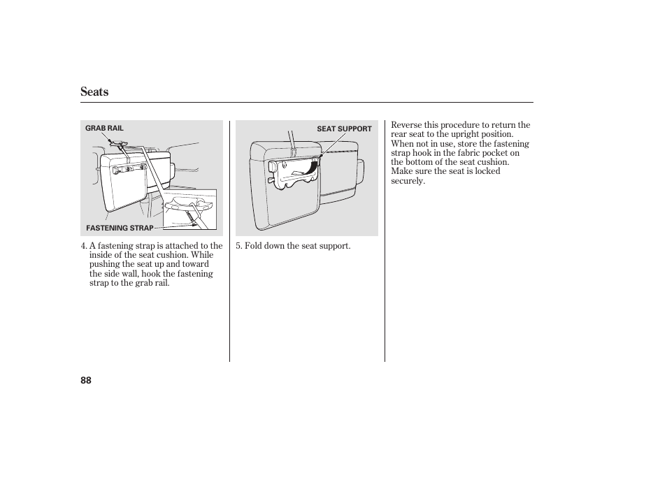 Seats | HONDA 2008 Element User Manual | Page 94 / 282