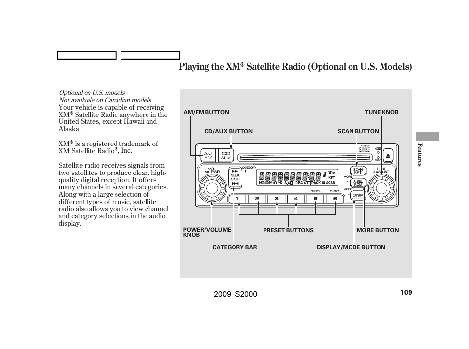 HONDA 2009 S2000 User Manual | Page 112 / 268