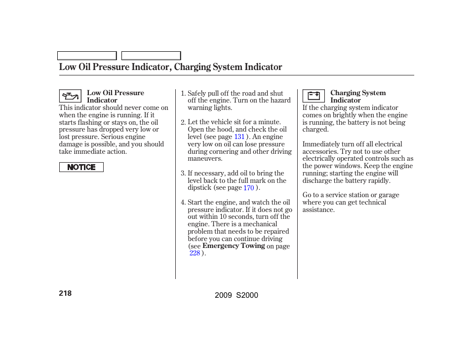 HONDA 2009 S2000 User Manual | Page 221 / 268