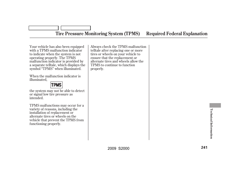 HONDA 2009 S2000 User Manual | Page 244 / 268