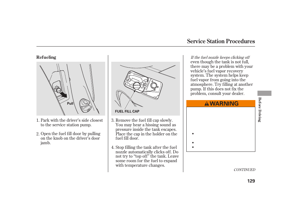 Service station procedures | HONDA S2000 User Manual | Page 135 / 270