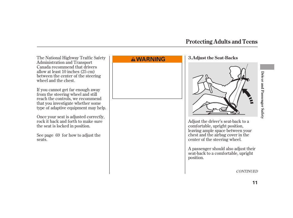 Protecting adults and teens | HONDA S2000 User Manual | Page 17 / 270