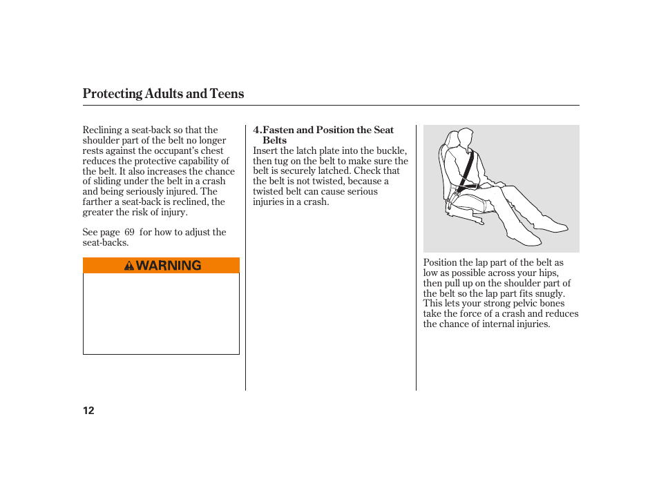Protecting adults and teens | HONDA S2000 User Manual | Page 18 / 270