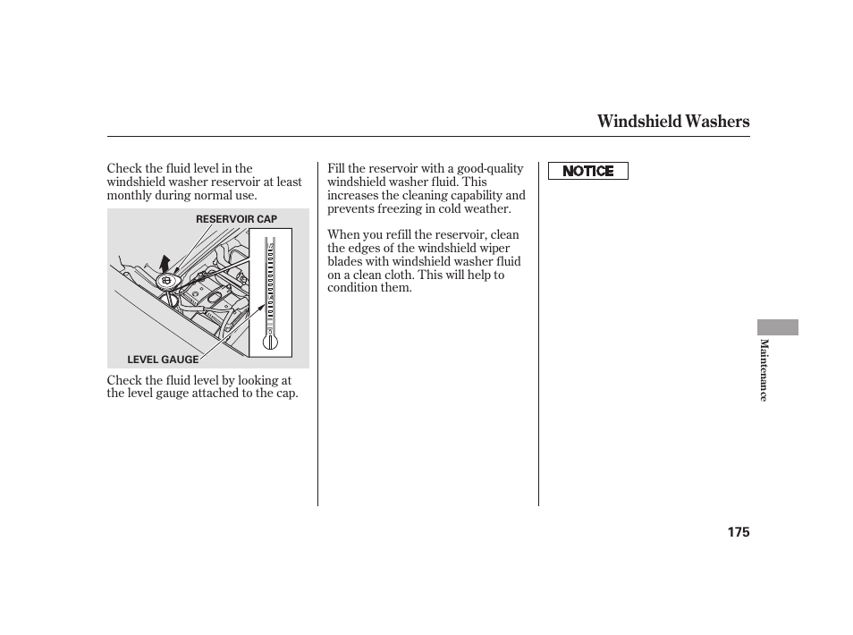 Windshield washers | HONDA S2000 User Manual | Page 181 / 270