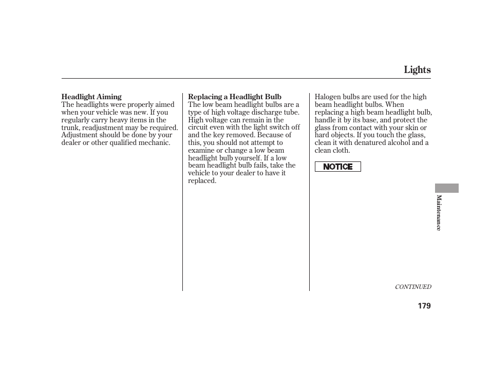 Lights | HONDA S2000 User Manual | Page 185 / 270