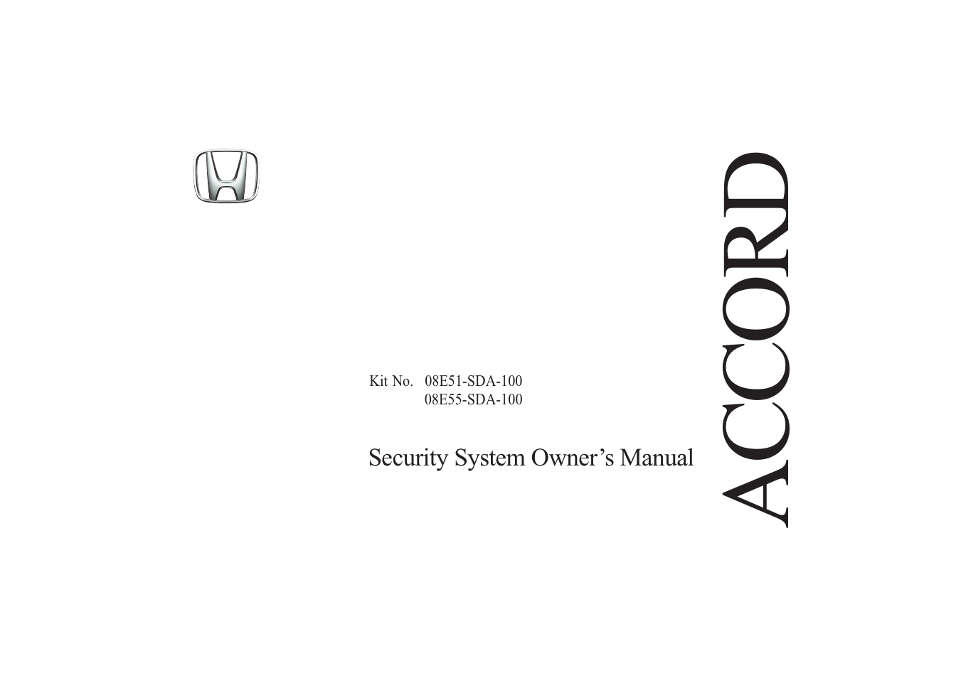 HONDA ACCORD 08E51-SDA-100 User Manual | 28 pages