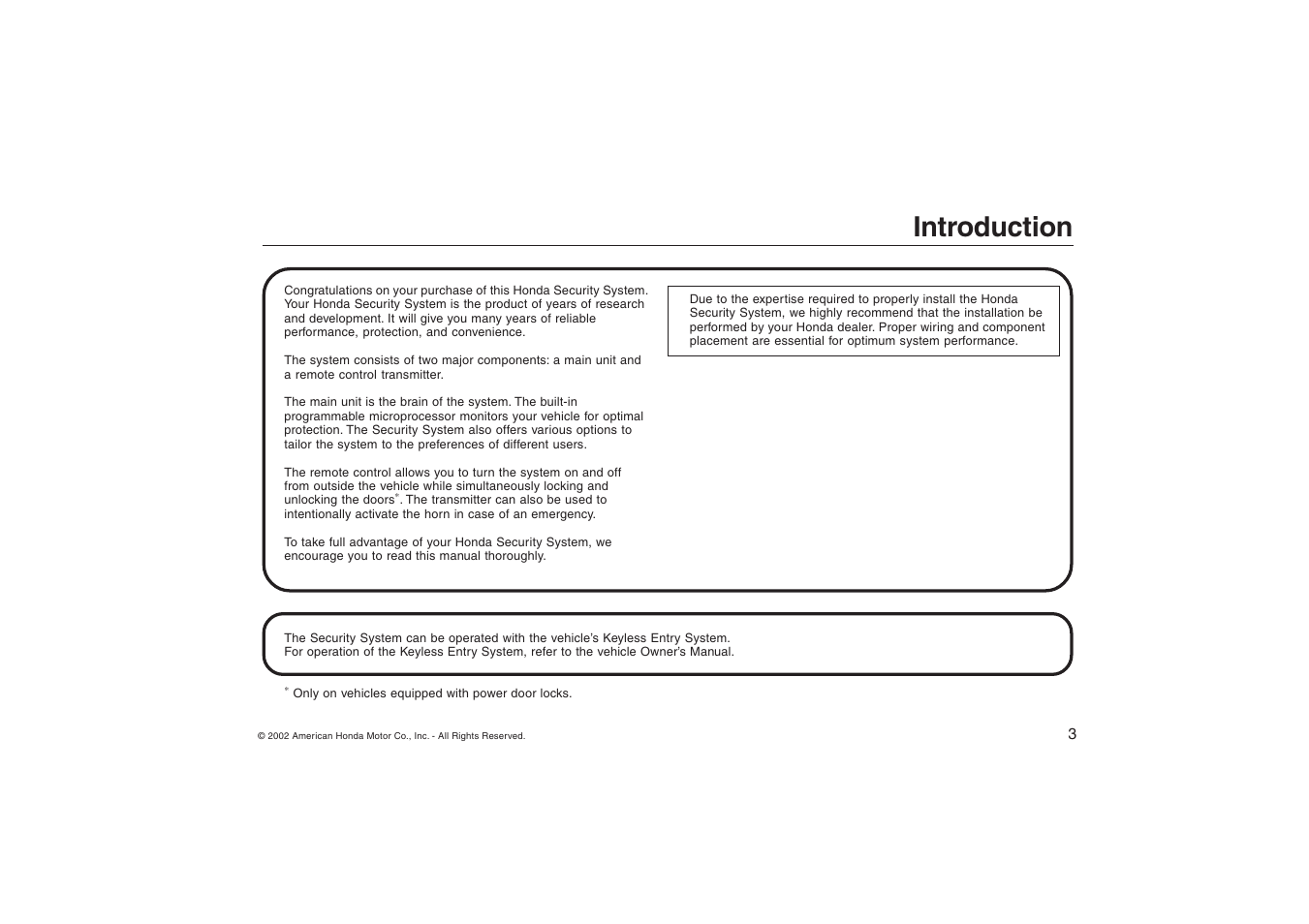 Introduction | HONDA ACCORD 08E51-SDA-100 User Manual | Page 3 / 28