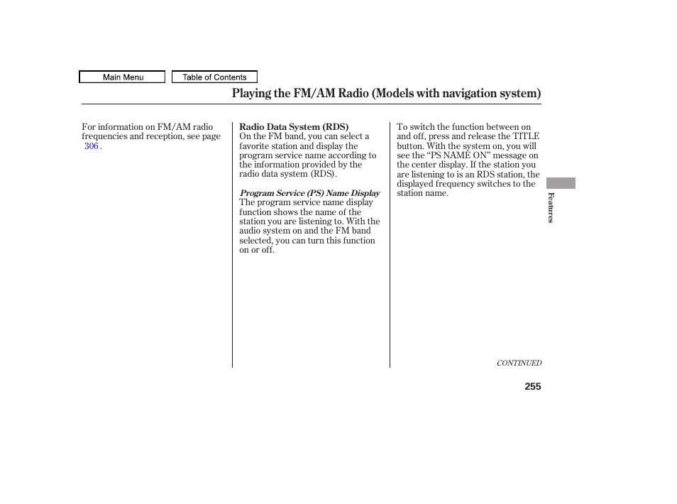 HONDA 2009 Pilot User Manual | Page 259 / 578