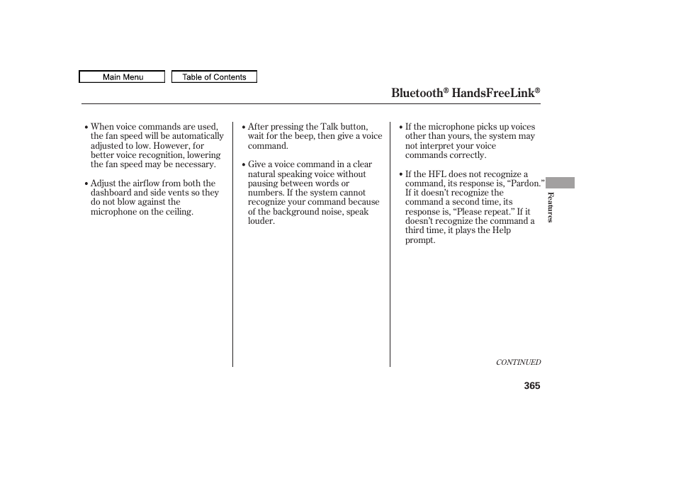 Bluetooth handsfreelink | HONDA 2009 Pilot User Manual | Page 369 / 578