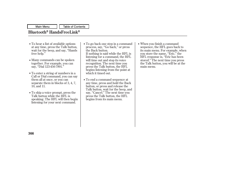 Bluetooth handsfreelink | HONDA 2009 Pilot User Manual | Page 370 / 578