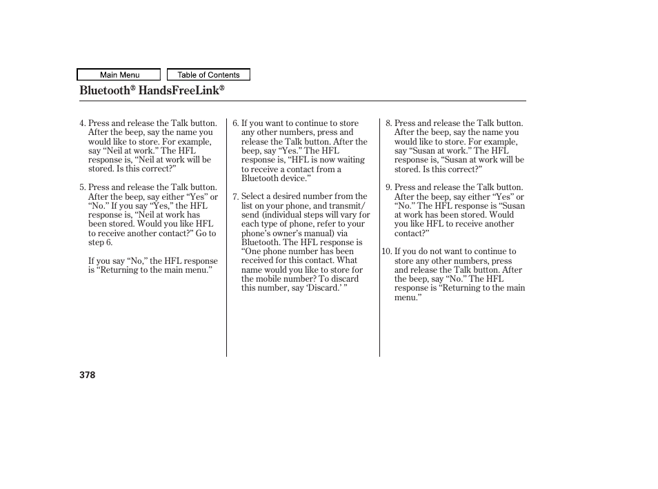 Bluetooth handsfreelink | HONDA 2009 Pilot User Manual | Page 382 / 578