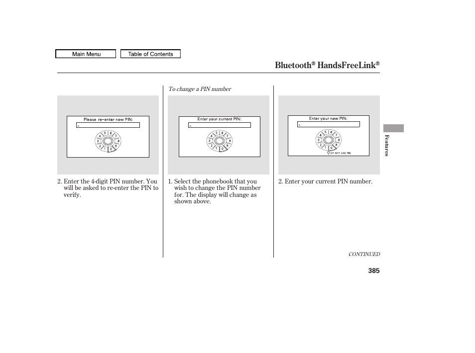 Bluetooth handsfreelink | HONDA 2009 Pilot User Manual | Page 389 / 578