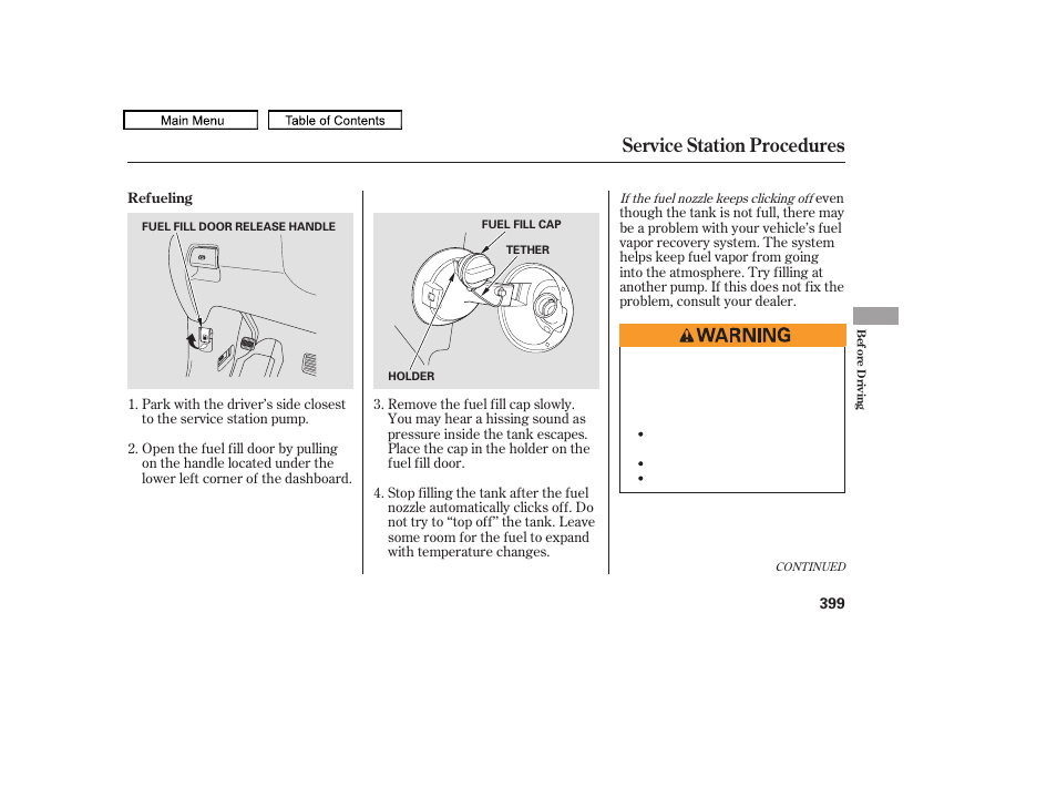 Service station procedures, 2009 pilot | HONDA 2009 Pilot User Manual | Page 403 / 578
