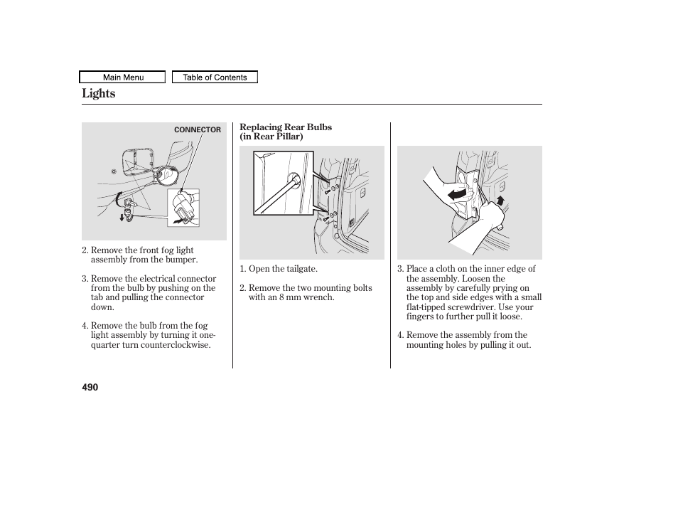 Lights | HONDA 2009 Pilot User Manual | Page 494 / 578