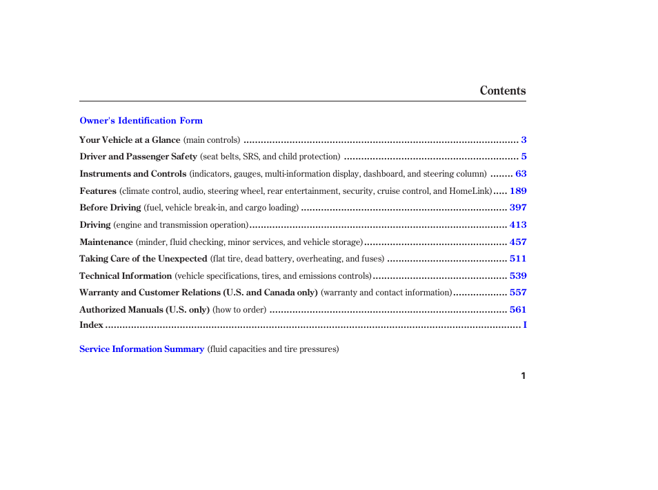 HONDA 2009 Pilot User Manual | Page 5 / 578