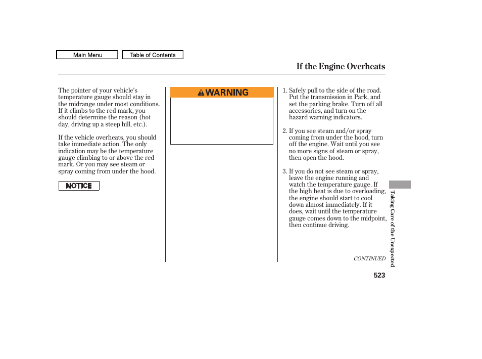 If the engine overheats, 2009 pilot | HONDA 2009 Pilot User Manual | Page 527 / 578