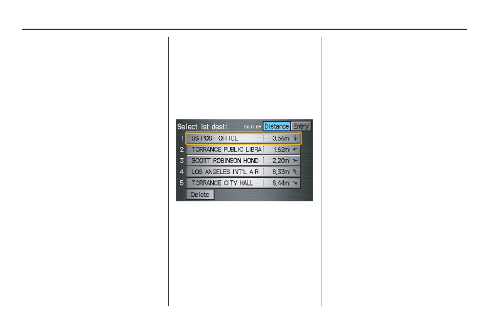 Entering a destination | HONDA 2008 CR-V (Navigation Manual) User Manual | Page 41 / 146