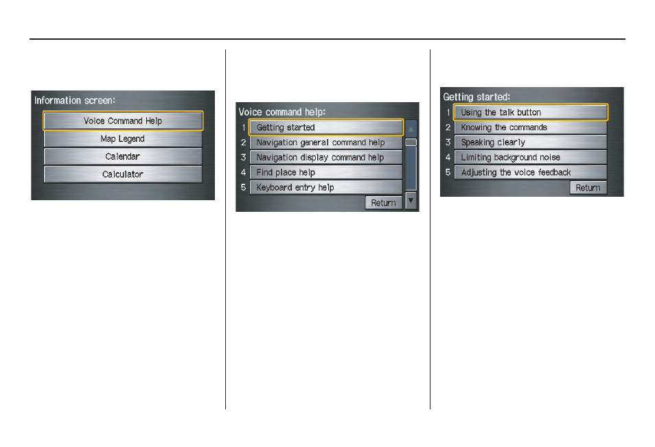 Information features | HONDA 2008 CR-V (Navigation Manual) User Manual | Page 68 / 146