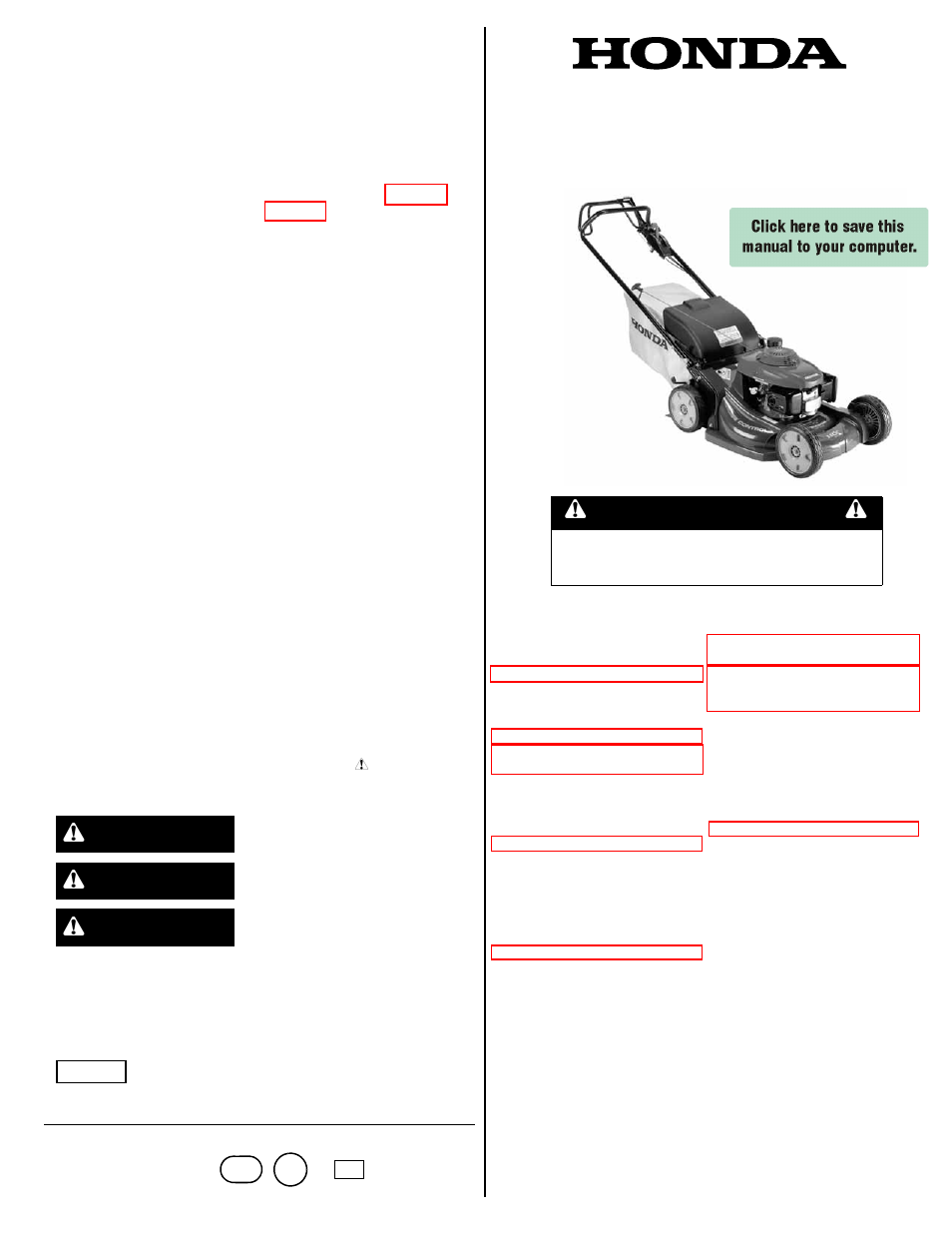 HONDA HRX217HXA User Manual | 24 pages