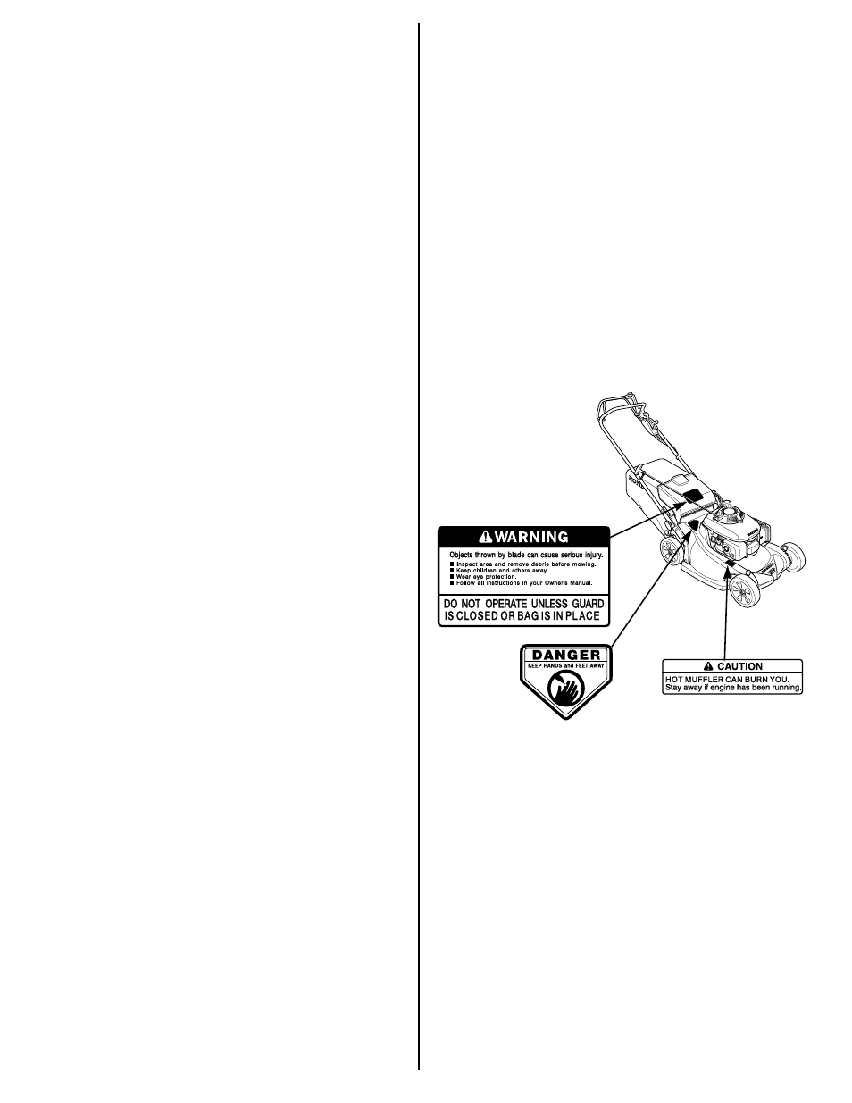 Lawn mower safety, Important message to parents, Safety label locations | HONDA HRX217HXA User Manual | Page 2 / 24