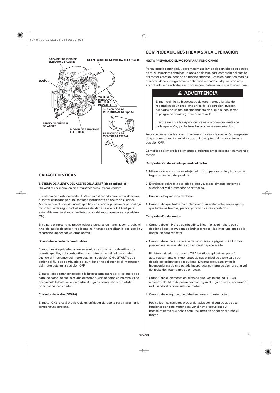 HONDA GX670 User Manual | Page 42 / 58