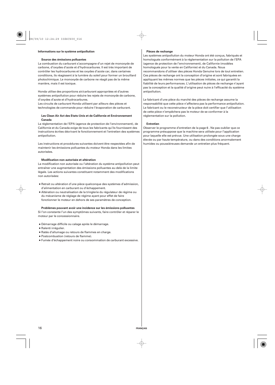 HONDA GX620 User Manual | Page 36 / 58