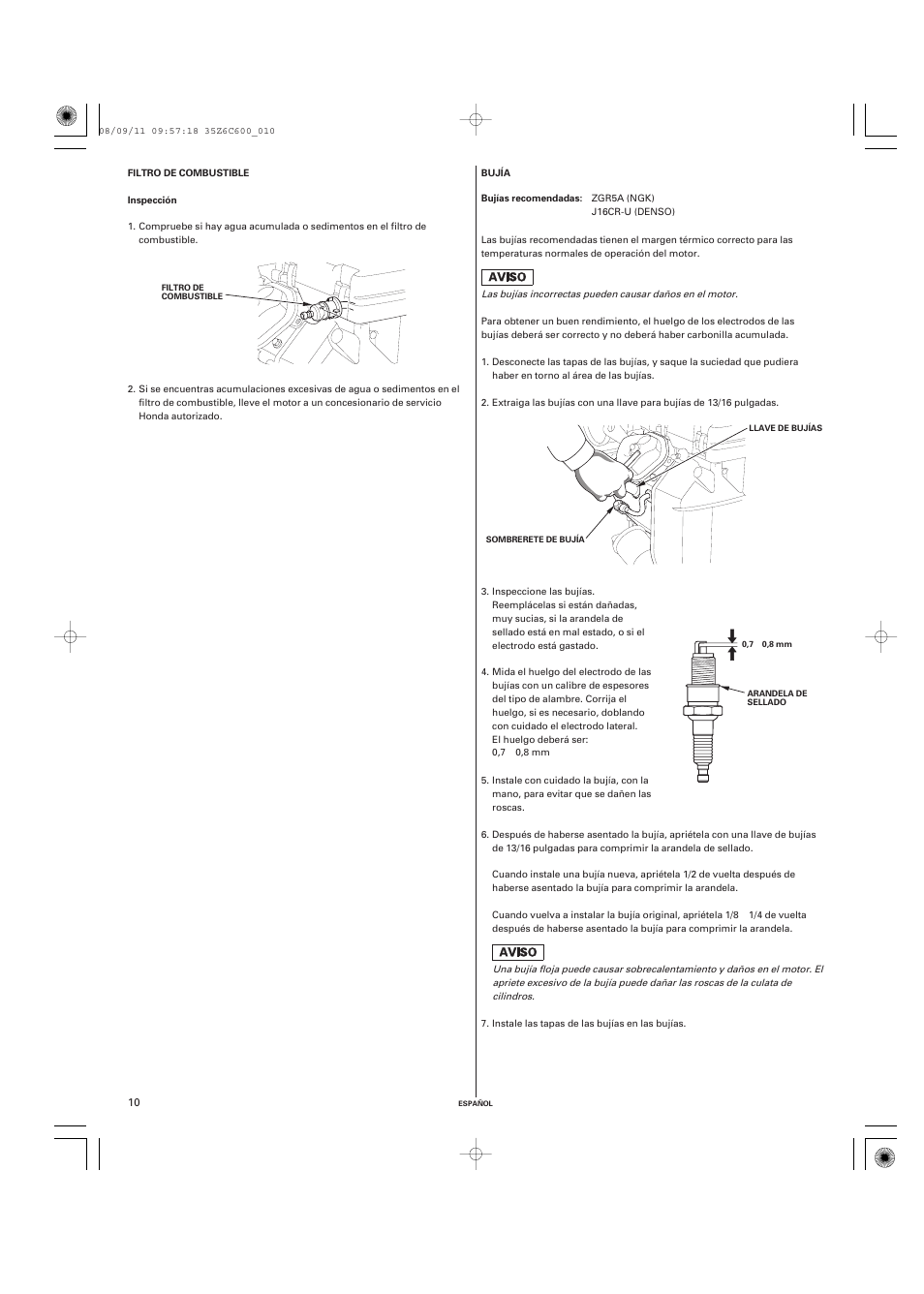 HONDA GX620 User Manual | Page 49 / 58