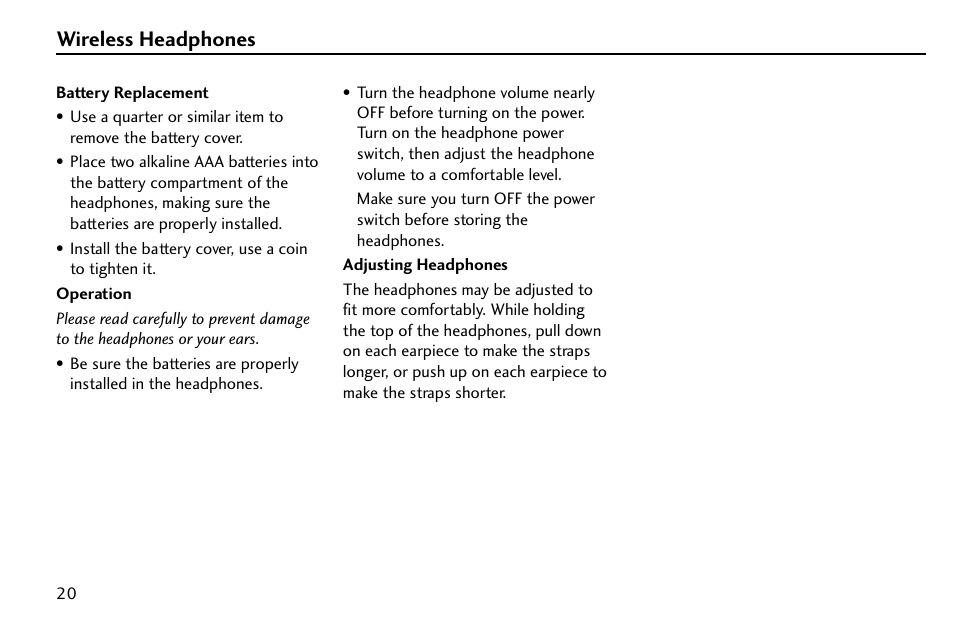 Wireless headphones | HONDA 08A23-9E1-010 User Manual | Page 21 / 31