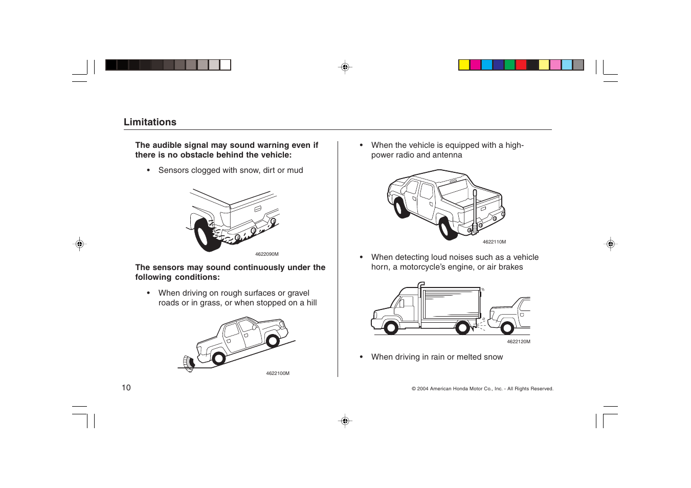 HONDA Ridgeline Backup Sensors User Manual | Page 10 / 16