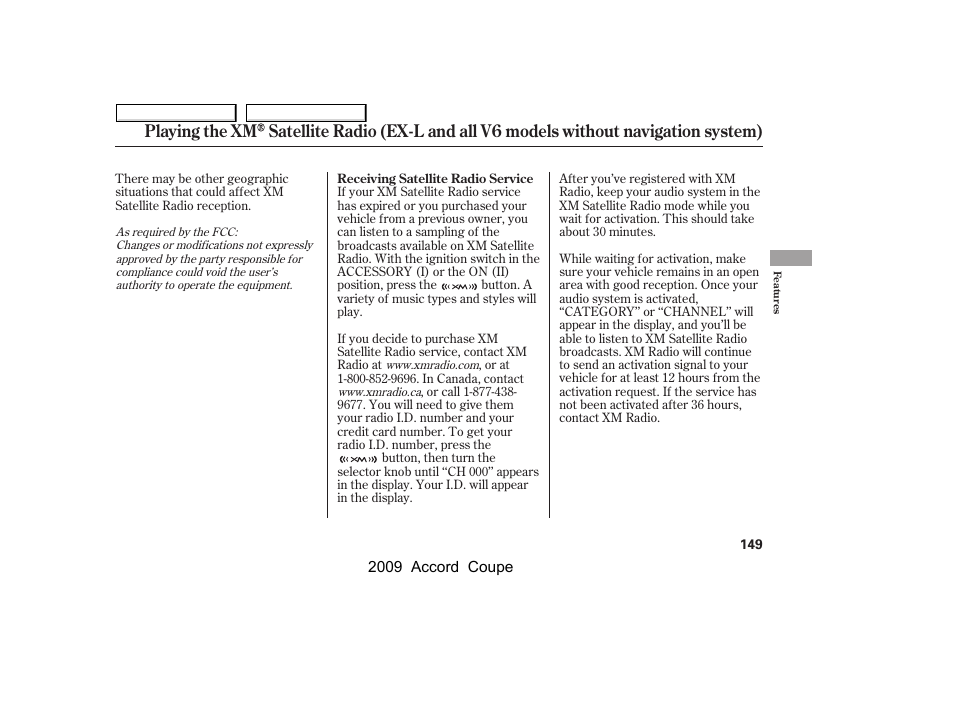 HONDA 2009 Accord Coupe User Manual | Page 152 / 412