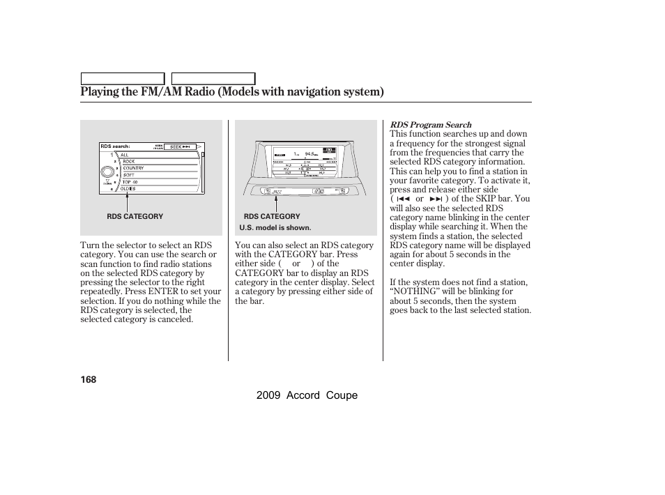 HONDA 2009 Accord Coupe User Manual | Page 171 / 412