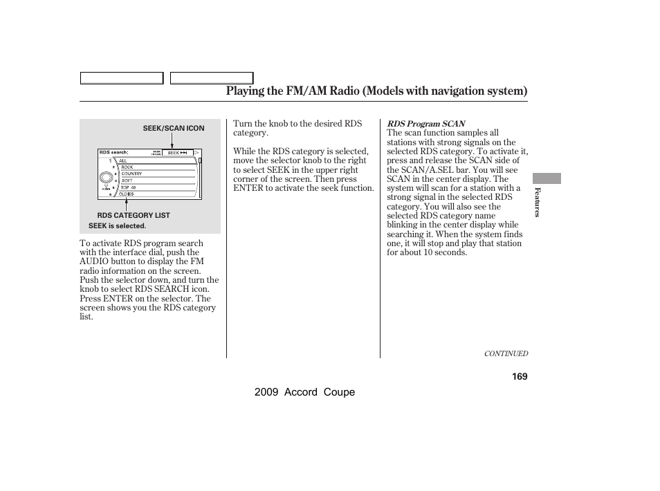 2009 accord coupe | HONDA 2009 Accord Coupe User Manual | Page 172 / 412